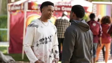 Kapital Printed Tie-Dyed Cotton-Jersey T-Shirt worn by Damon Sims (Peyton Alex Smith) as seen in All American: Homecoming (S01E13)