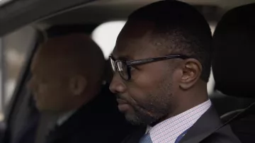 Cole Haan eyeglasses worn by Sean Suiter (Jamie Hector) as seen in We Own This City TV show wardrobe (Season 1 Episode 6)