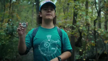 19Th Annual Craftsbury Banjo Contest 1986 green t-shirt worn by Dustin Henderson (Gaten Matarazzo) as seen in Stranger Things (S04E06)