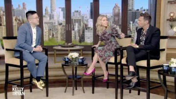 Isabel Marant Calypso floral-print silk-blend crepe de chine midi wrap dress worn by Kelly Ripa as seen in LIVE with Kelly and Ryan