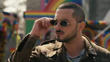 Ray-Ban oval sunglasses worn by Frenchie (Tomer Kapon) as seen in The Boys TV series wardrobe (S03E02)