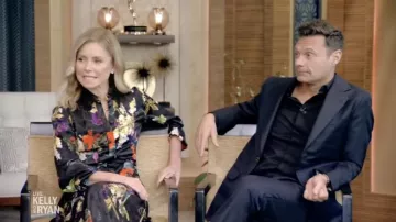 Jason Wu Collection floral-print shirt dress worn by Kelly Ripa as seen in LIVE with Kelly and Ryan