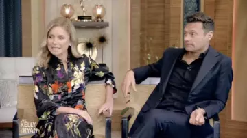 Jason Wu Collection floral-print shirt dress worn by Kelly Ripa as seen in LIVE with Kelly and Ryan