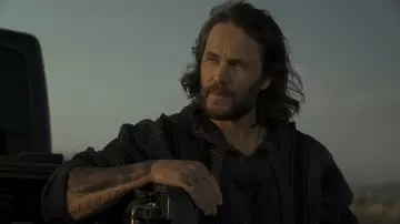 Mexican Baja Striped Sweater in grey worn by Ben Edwards (Taylor Kitsch) as seen in The Terminal List TV series outfits (Season 1 Episode 3)
