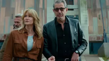 Black Leather blazer jacket worn by Ian Malcolm (Jeff Goldblum) in Jurassic World Dominion