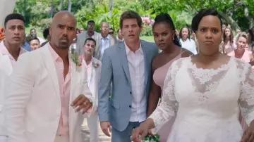 Grey suit worn by Tom Wachowski (James Marsden) in Sonic the Hedgehog 2 movie wardrobe