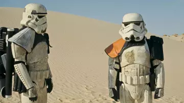A SandTrooper epaulette in the movie Star Wars: A New Hope