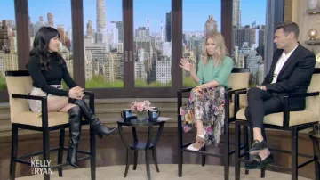 Numi The Simone Blouse in green worn by Kelly Ripa in LIVE with Kelly and Ryan on June 13, 2022