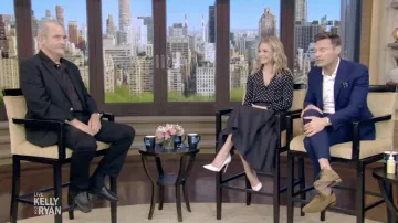 3.1 Phillip Lim biker skirt in black worn by Kelly Ripa in LIVE with Kelly and Ryan on June 14, 2022