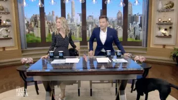 Valentino Polka Dot Silk Georgette Blouse worn by Kelly Ripa as seen in LIVE with Kelly and Ryan on June 14, 2022