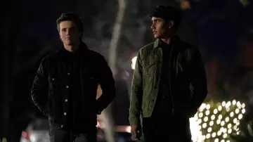 Green cotton denim jacket worn by Victor Salazar (Michael Cimino) as seen in Love, Victor (S03E01)
