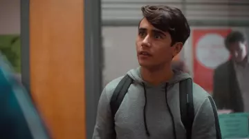 Grey fleece hoodie worn by Victor Salazar (Michael Cimino) as seen in Love, Victor TV show (Season 3 Episode 7)