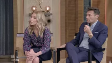 Isabel Marant Étoile Aurora geometric-print blouse worn by Kelly Ripa as seen in LIVE with Kelly and Ryan