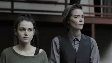 Grey Formal Shirt worn by Banshee (Jaime King) as seen in Code Name Banshee