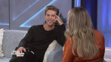 Cinturón de cuero negro usado por Austin Butler como se ve en The Kelly Clarkson Show