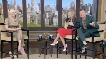 Roland Mouret Arreton Skirt in red worn by Kelly Ripa in LIVE with Kelly and Ryan