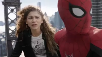 Jeanne d'Arc Printed white t-shirt worn by MJ (Zendaya) as seen in Spider-Man: No Way Home movie