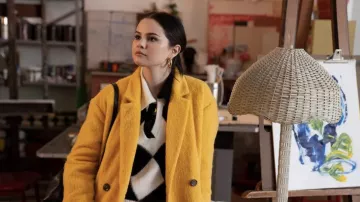 H&M Double-breasted coat in Mustard yellow worn by Mabel Mora (Selena Gomez) as seen in Only Murders in the Building (S02E02)