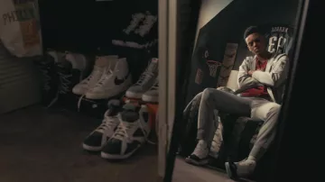 Nike Air Jordan Max Aura Black White Sneakers worn by Will Smith (Jabari Banks) as seen in Bel-Air outfits (S01E01)