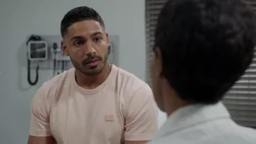 Acne Studios Pink T-shirt worn by Jordan Baker (Michael Evans Behling) as seen in All American TV series outfits (Season 4 Episode 20)