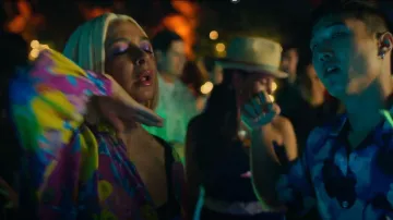 NN07 Miyagi Camp-Collar Printed Lyocell and Linen-Blend Shirt worn by Nicholas (Joel Kim Booster) as seen in Loot (S01E01)