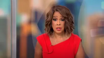 Karen Millen Fold-Detail Pencil Dress portée par Gayle King dans CBS Mornings le 05 juillet 2022