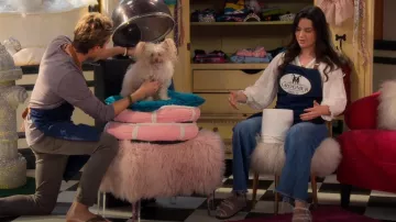Birkenstock Ari­zona Shear­ling San­dals worn by Lex (Jules LeBlanc) as seen in Side Hustle TV show wardrobe (Season 2 Episode 15)