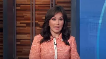 Maje Rimoda Three Quarter Sleeve Dress worn by Eva Pilgrim as seen in Good Morning America Weekend 05 July 2022