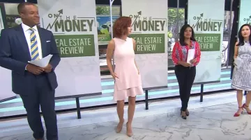 Teoría Malkan Admiral Crepe Vestido sin mangas usado por Stephanie Ruhle como se ve en Today el 06 de julio de 2022