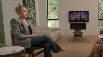 Saint Laurent Prince de Galles Plaid Chaqueta de doble pecho usada por Hayden Panettiere como se ve en Good Morning America Weekend el 06 de julio de 2022