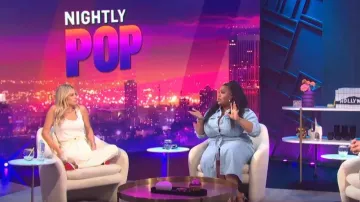 Khaite Isabella High Waist Straight Leg Jeans porté par Morgan Stewart comme on le voit dans E! News Nightly Pop le 07 juillet 2022