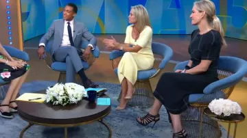 Jimmy Choo Caged Heeled San­dals worn by Jennifer Ashton as seen in Good Morning America Weekend on 06 July 2022