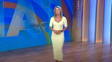 Ganni Rib Knit Midi Dress worn by Amy Robach as seen in Good Morning America Weekend on 06 July 2022