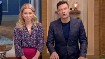 Gucci Heritage Bee Checked Suit worn by Ryan Seacrest as seen in LIVE with Kelly and Ryan on 06 July 2022