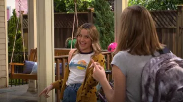 Re/Done Let The Good Times Roll Cotton Ringer T-Shirt worn by Lex (Jules LeBlanc) as seen in Side Hustle (S01E01)