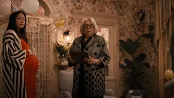 Caroline Rose Fall For It Jacquard Jacket worn by Bunny (Jayne Houdyshell) as seen in Only Murders in the Building (S02E03)