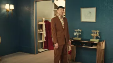 Eton Citrus Print Linen Shirt worn by Nicholas (Joel Kim Booster) as seen in Loot (S01E02)