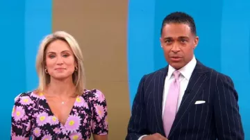 Accessory Concierge Charmer Hoops in Gold worn by Amy Robach as seen in Good Morning America Weekend on 07 July 2022