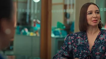 Isabel Marant Batozia Top in Faded Night worn by Molly Novak (Maya Rudolph) as seen in Loot (S01E02)