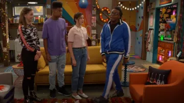 Maje Tipped Crop Cardigan worn by Lex (Jules LeBlanc) as seen in Side Hustle (S01E18)