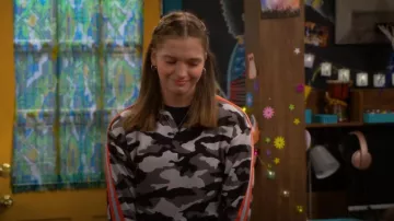 BB Dakota Striped Camo Sweatshirt worn by Presley (Jayden Bartels) as seen in Side Hustle (S01E18)