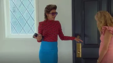Traje de cuerpo con estampado Versace usado por Lisa Rinna como se ve en The Real Housewives of Beverly Hills (S12E09)