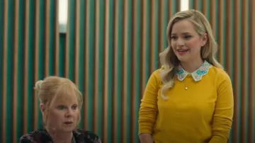 Colette Collar Sweater in Tuscan Sun by Boden worn by Ainsley (Stephanie Styles) as seen in Loot (S01E05)