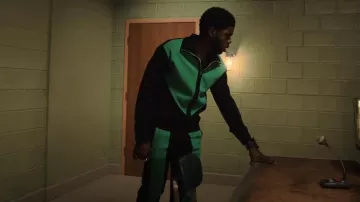 Bottega Veneta Technical Double Panel Track Trousers worn by Tom Swift (Tian Richards) as seen in Tom Swift (S01E06)