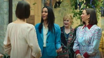 Diane Von Furstenberg Blue Blazer worn by Sofia (Mj Rodriguez) as seen in Loot (S01E05)