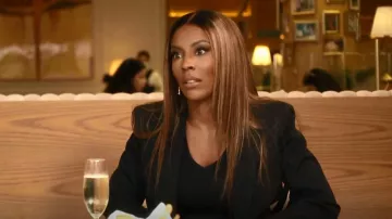 Versace Medusa Plaque Single Breasted Blazer worn by Caroline Brooks as seen in The Real Housewives of Dubai (S01E03)