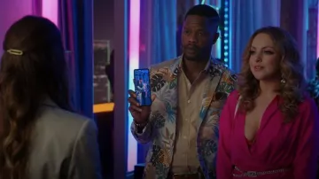 Etro Leaf-Print Single-Breasted Blazer usado por Jeff Colby (Sam Adegoke) como se ve en Dynasty (S05E09)