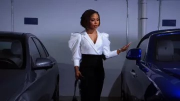 Badgley Mischka Mikado Traje Vestido usado por Andrea 'Andi' Barnes (KJ Smith) como se ve en Sistas de Tyler Perry (S04E04)