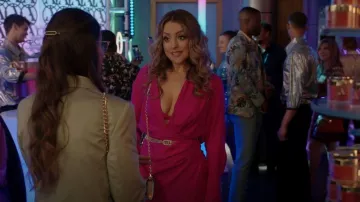 Gauge81 Naha Wrap-Effect Silk Mini Dress portée par Fallon Carrington (Elizabeth Gillies) comme vu dans Dynasty (S05E09)