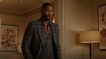Etro Camicia Camisa estampada de manga larga usada por Jeff Colby (Sam Adegoke) como se ve en Dinastía (S05E09)